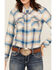 Image #3 - Shyanne Women's Plaid Print Long Sleeve Button-Down Western Shirt, Ivory, hi-res