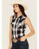 Image #2 - Wrangler Retro Women's Plaid Print Sleeveless Snap Stretch Western Shirt, Black, hi-res
