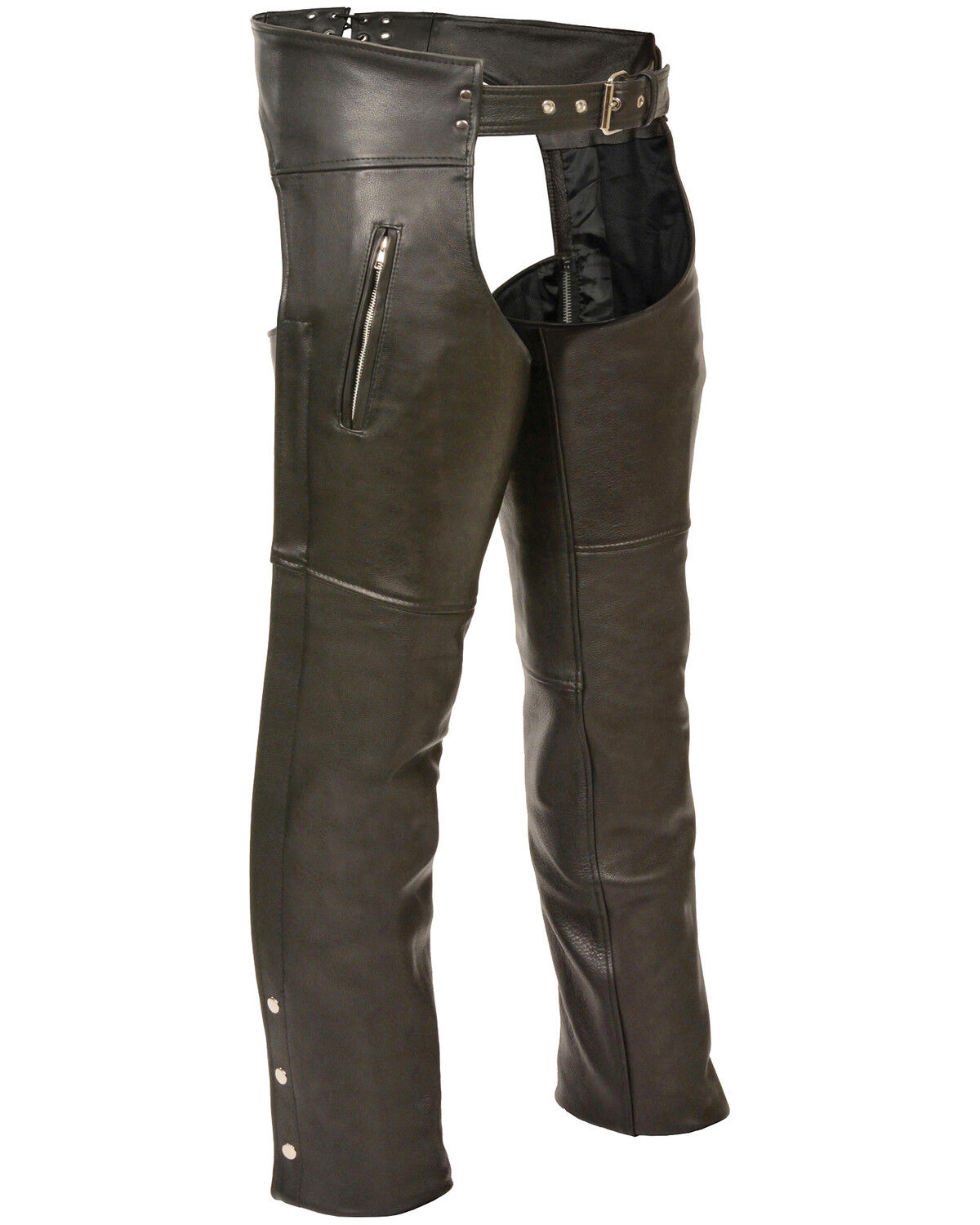 Image #1 - Milwaukee Leather Men's Zippered Thigh Pocket Chaps, Black, hi-res