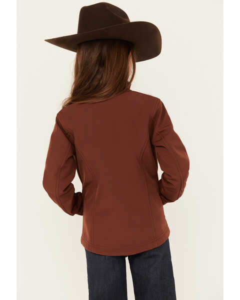 Image #4 - Shyanne Girls' Butterfly Embroidered Softshell Jacket , Chocolate, hi-res