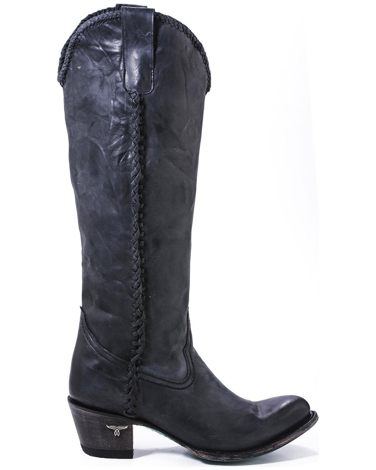 Image #3 - Lane Women's Plain Jane Charcoal Tall Western Boots - Round Toe, Black, hi-res