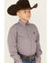 Image #2 - Cinch Boys' Print Long Sleeve Button-Down Western Shirt , Purple, hi-res