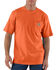 Carhartt Men's Loose Fit Heavyweight Logo Pocket Work T-Shirt - Big & Tall, Orange, hi-res