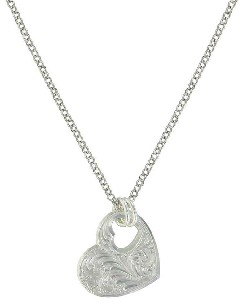 Montana Silversmiths Women's You Have My Heart Necklace, Silver, hi-res