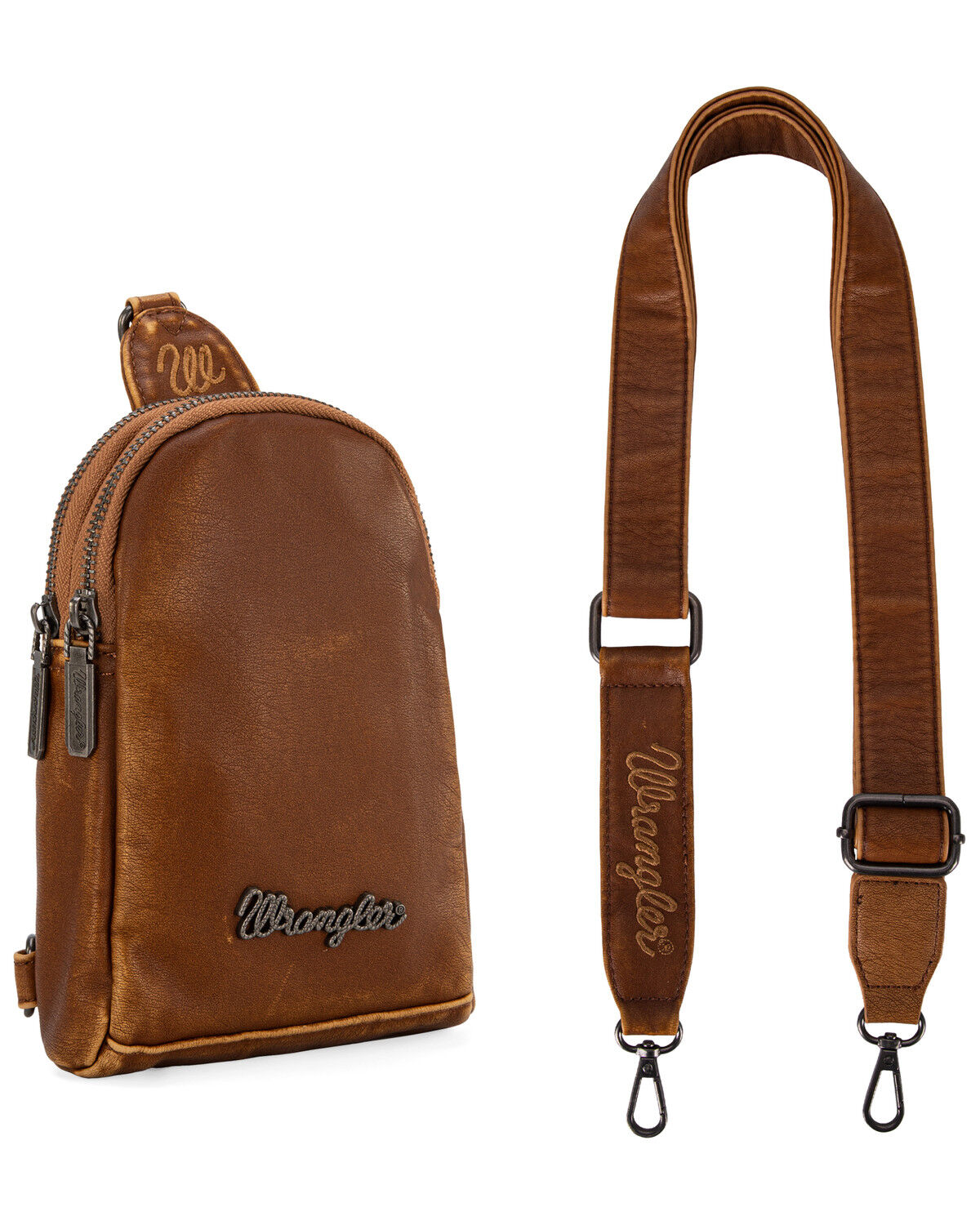 Image #4 - Wrangler Women's Metallic Sling Bag, Brown, hi-res