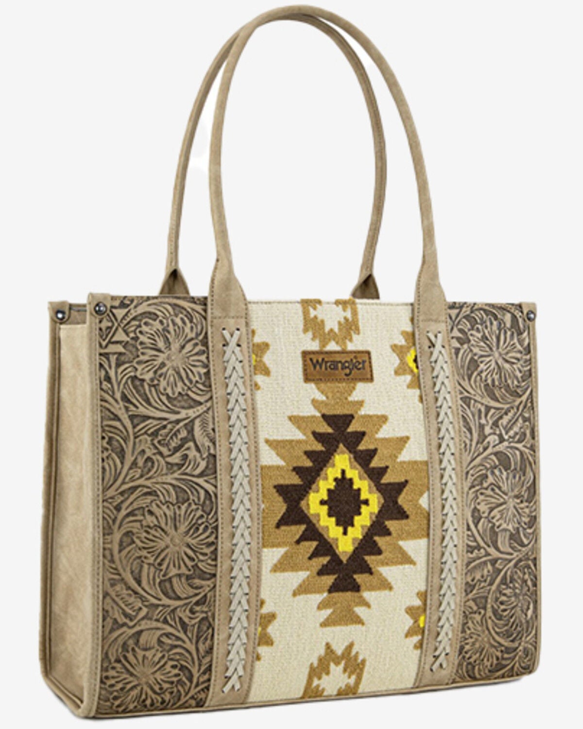 Wrangler Women's Southwestern Print Concealed Carry Tote Bag, Tan, hi-res