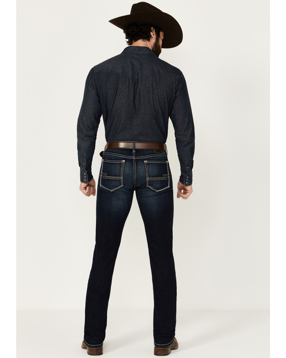 Image #3 - Ariat Men's M8 Dark Wash Nightingale Antelope Modern Slim Stretch Denim Jeans, Dark Wash, hi-res