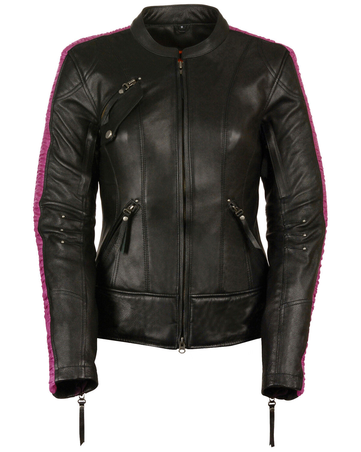 Image #1 - Milwaukee Leather Women's Concealed Carry Embroidered Phoenix Leather Jacket, Pink/black, hi-res