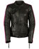 Image #1 - Milwaukee Leather Women's Concealed Carry Embroidered Phoenix Leather Jacket, Pink/black, hi-res
