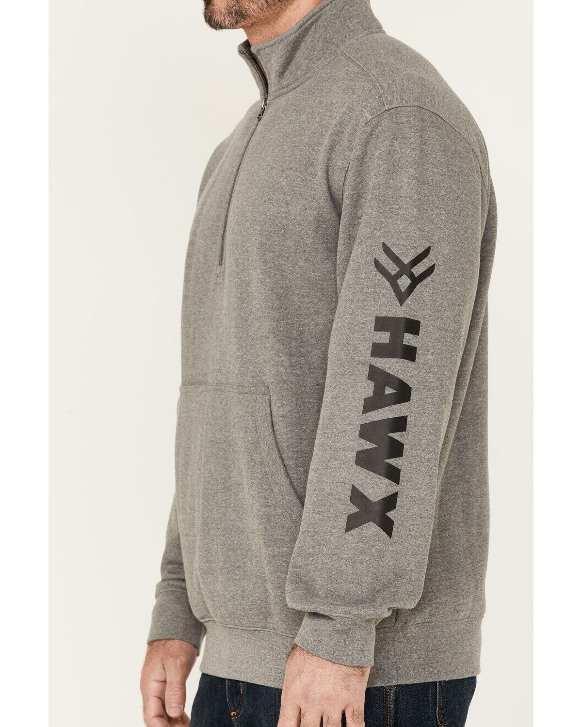 Image #3 - Hawx Men's Charcoal Primo 1/4 Zip Work Fleece Pullover, Charcoal, hi-res