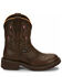 Image #2 - Justin Women's Gemma Shetland Western Boots - Round Toe, Dark Brown, hi-res