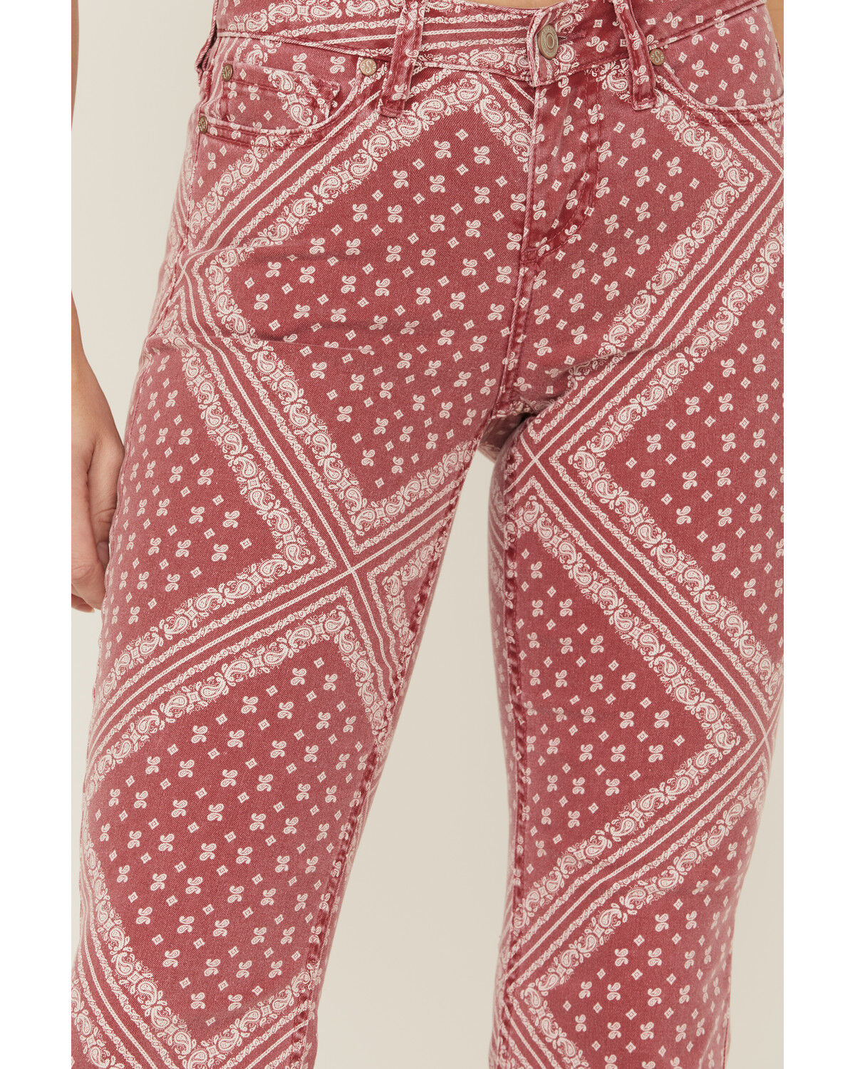 Image #4 - Shyanne Women's Red Bandana Print Flare Jeans, , hi-res