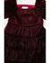 Image #3 - Sugar California Toddler Girls' Lurex Short Puff Sleeve Dress, Burgundy, hi-res