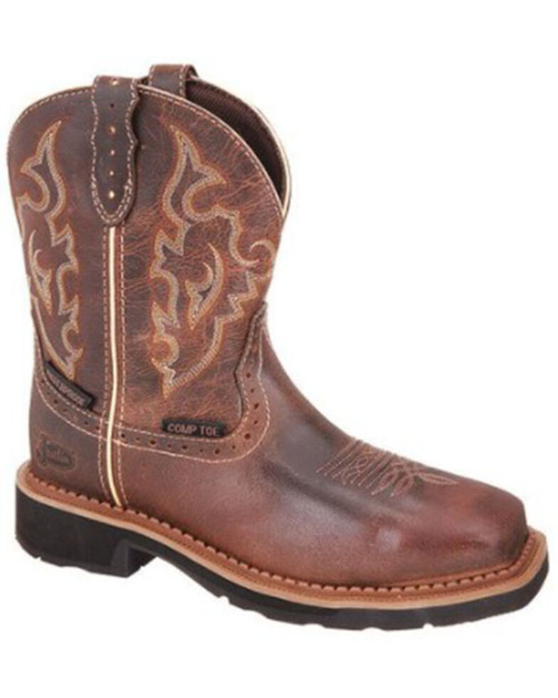Justin Women's Jalena Western Work Boots - Composite Toe, Pecan, hi-res