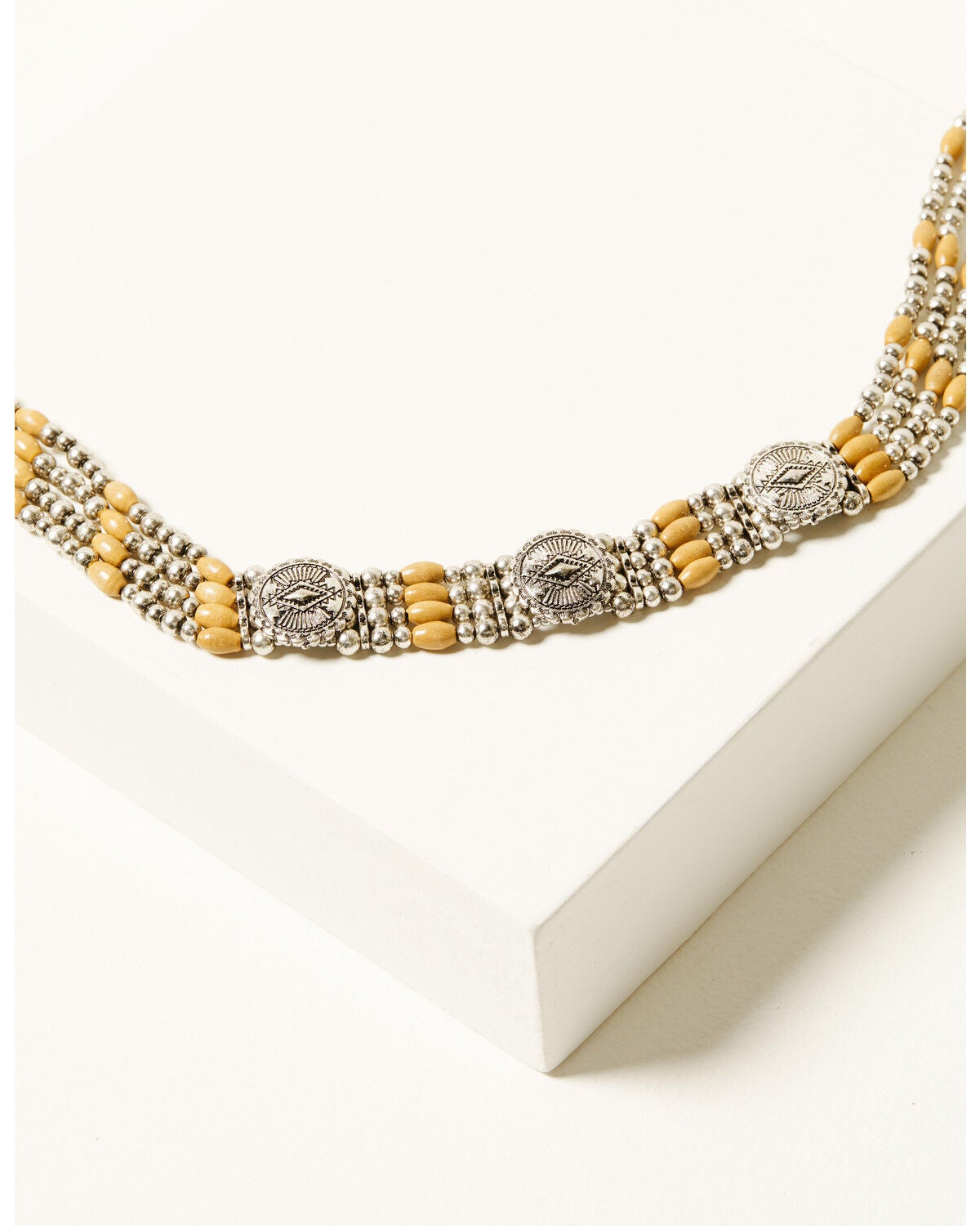 Shyanne Women's Moonrise Canyon Beaded Choker Necklace, Silver, hi-res