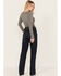 Image #3 - Rock & Roll Denim Women's Desperado Dark Wash High Rise Star Yoke Bootcut Jeans, Dark Wash, hi-res