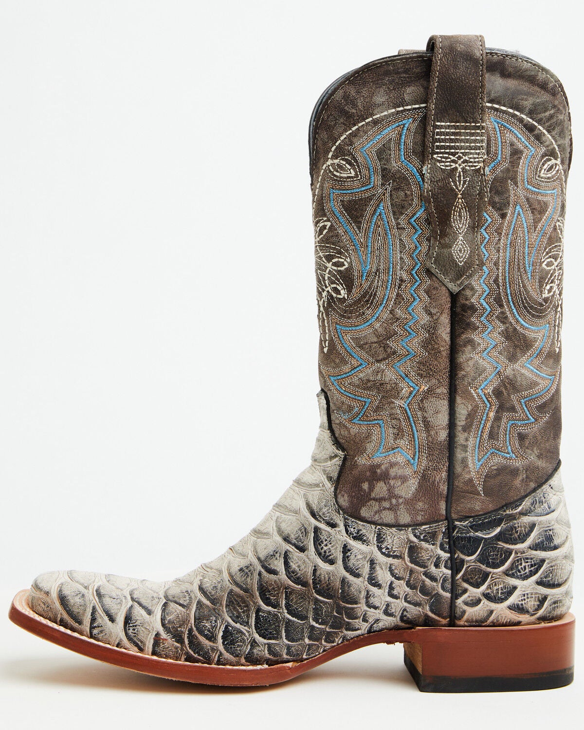 Image #3 - Tanner Mark Men's Python Print Western Boots - Broad Square Toe, Natural, hi-res