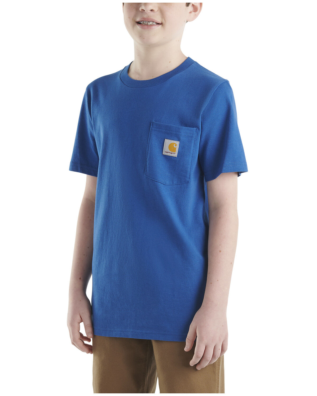 Image #2 - Carhartt Little Boys' Logo Short Sleeve Pocket T-Shirt, Blue, hi-res
