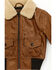 Image #2 - Urban Republic Infant Boys' Faux Leather Bomber Jacket, Lt Brown, hi-res