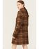 Image #4 - Panhandle Women's Plaid Print Knit Sweater Coat, Dark Brown, hi-res