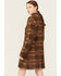 Image #4 - Panhandle Women's Plaid Print Knit Sweater Coat , Dark Brown, hi-res