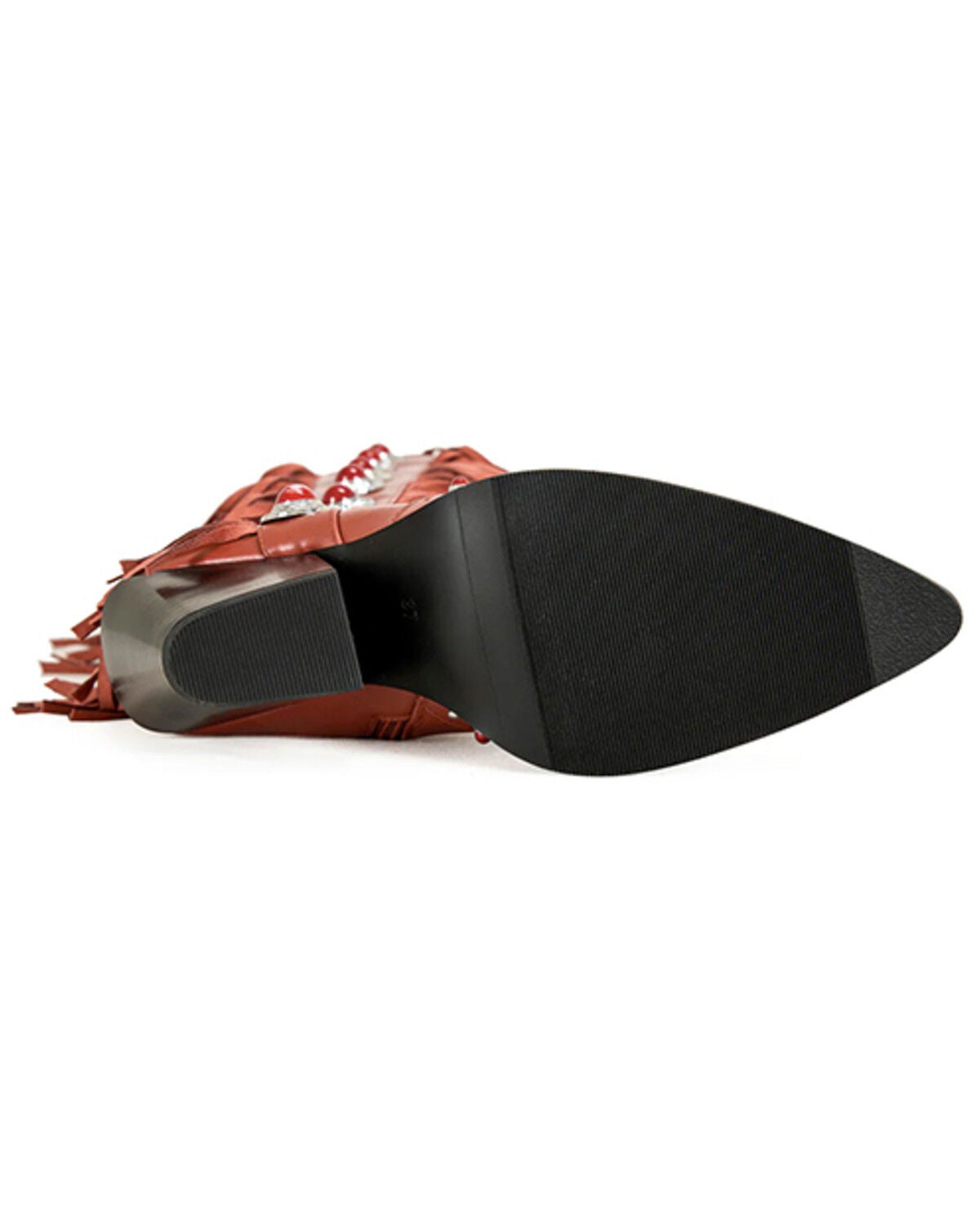 Image #5 - Azalea Wang Women's Pelagius Tall Fringe Western Boots - Round Toe, Red, hi-res