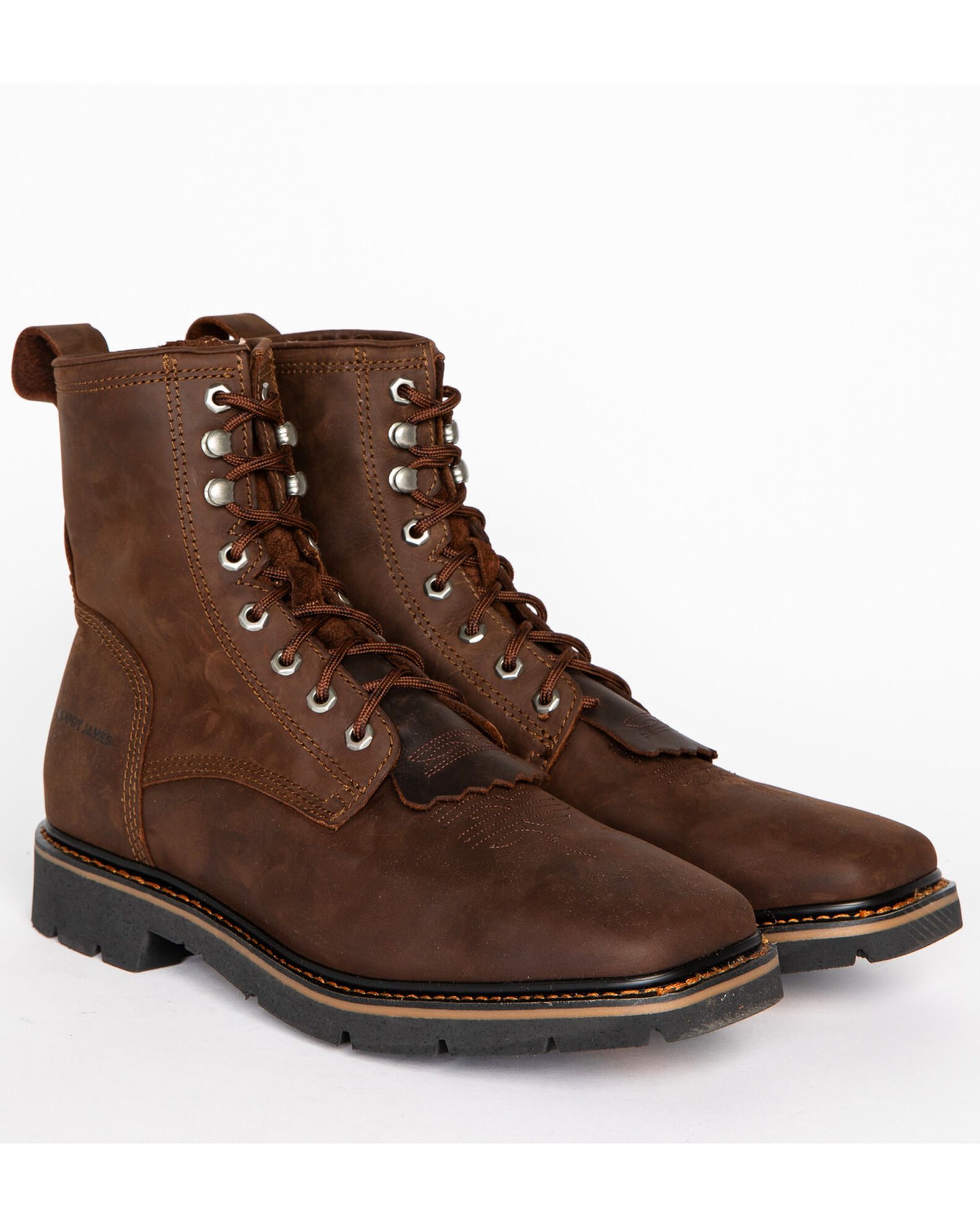 Cody James Men s Mustang Lace Up Kiltie Work Boots Soft Toe Sheplers