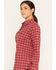 Image #2 - Ariat Women's Rebar Plaid Print Long Sleeve Button-Down Stretch Work Shirt, Red, hi-res