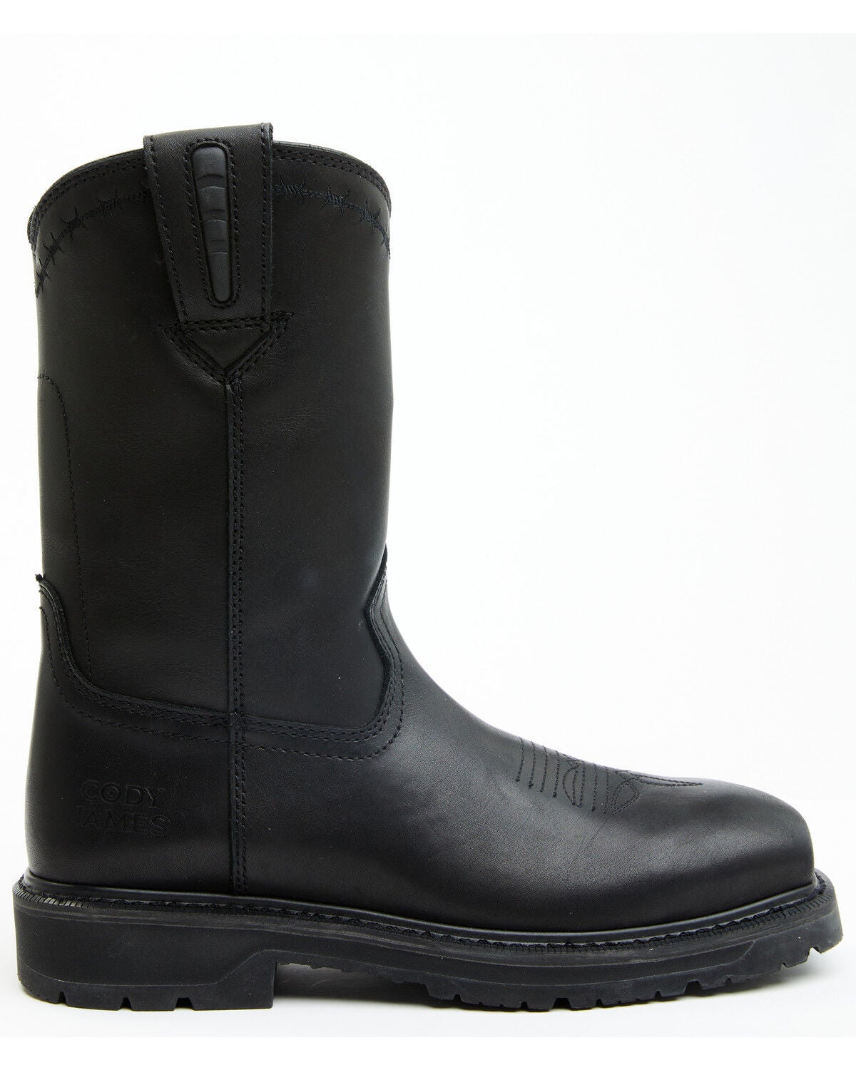 Image #2 - Cody James Men's 11" Uniform Western Work Boots - Composite Toe, Black, hi-res
