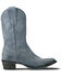 Image #2 - Lane Women's Plain Jane Washed Denim Midi Western Boots - Round Toe, Blue, hi-res