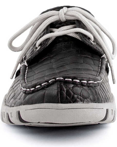 Image #4 - Ferrini Men's Croc Print Rogue Driving Shoes - Moc Toe, Black, hi-res