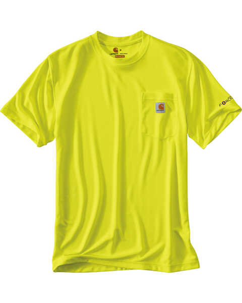 Image #1 - Carhartt Men's Color Enhanced Force Short Sleeve T-Shirt  - Tall , Bright Yellow, hi-res