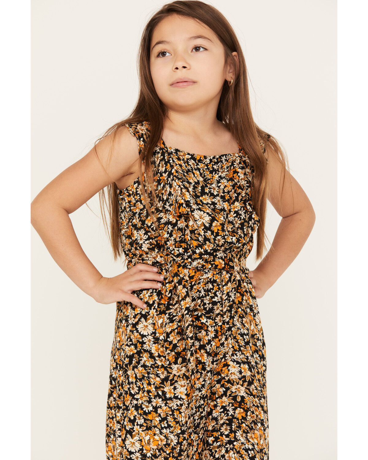 Image #2 - Hayden Girls' Floral Print Sleeveless Jumpsuit, Multi, hi-res