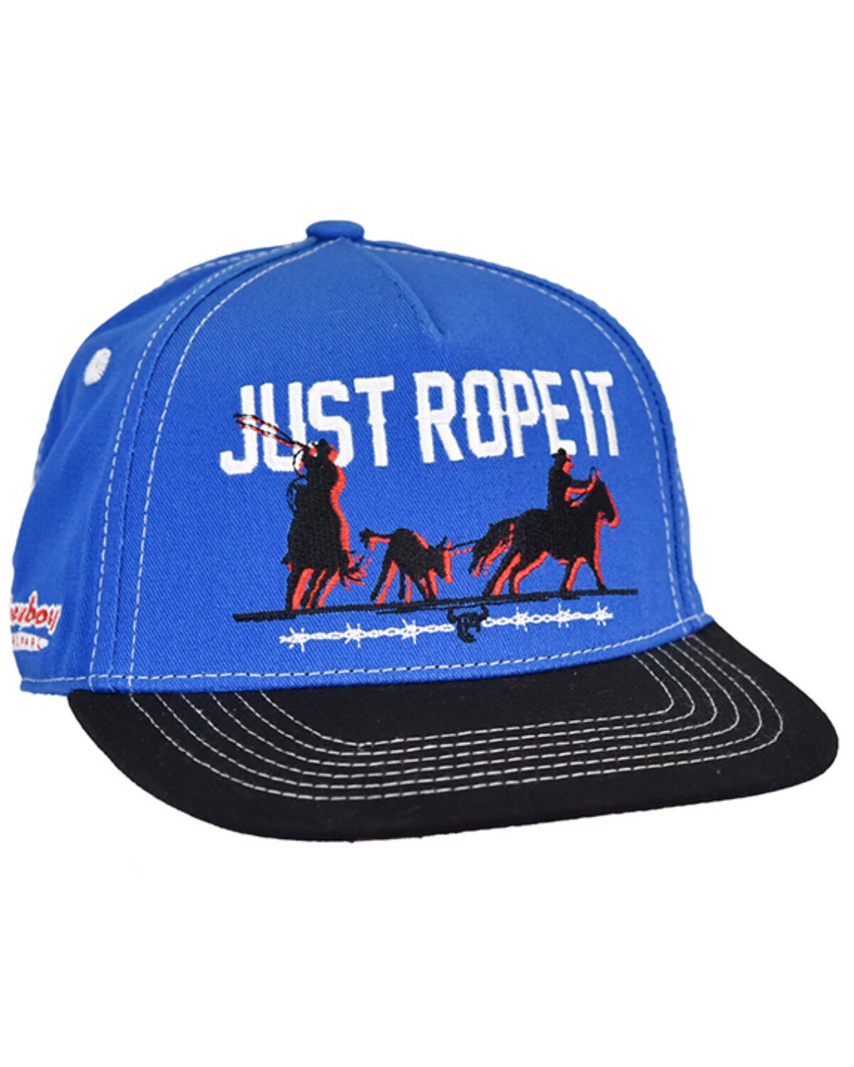 Image #1 - Cowboy Hardware Boys' Just Rope It Ball Cap, Blue, hi-res