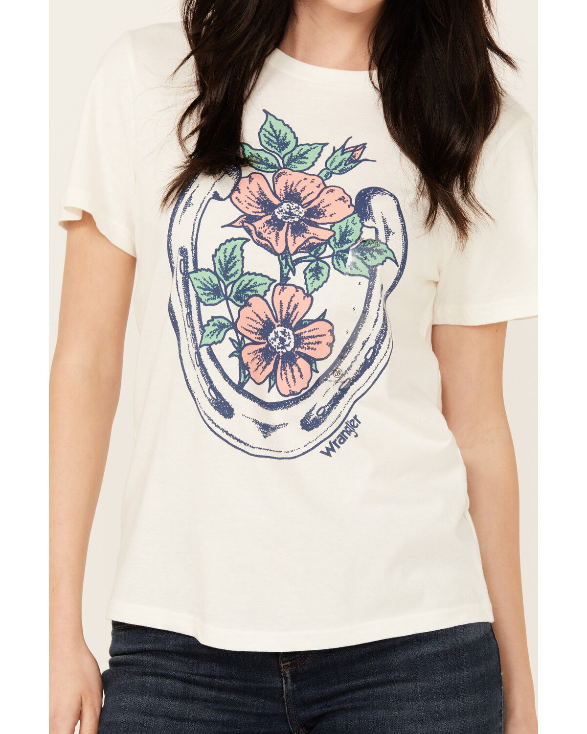 Image #3 - Wrangler Retro Women's Boot Barn Exclusive Flower Short Sleeve Graphic Tee, White, hi-res