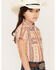 Image #2 - Shyanne Girls' Short Sleeve Southwestern Print Pearl Snap Shirt, Blush, hi-res