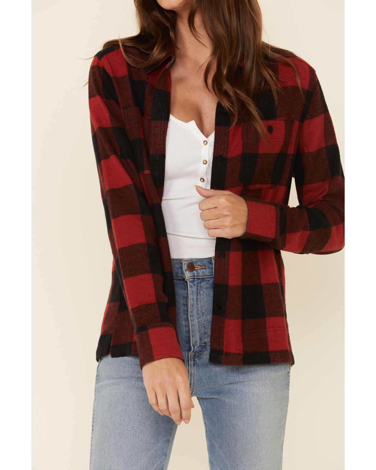womens plaid red shirt