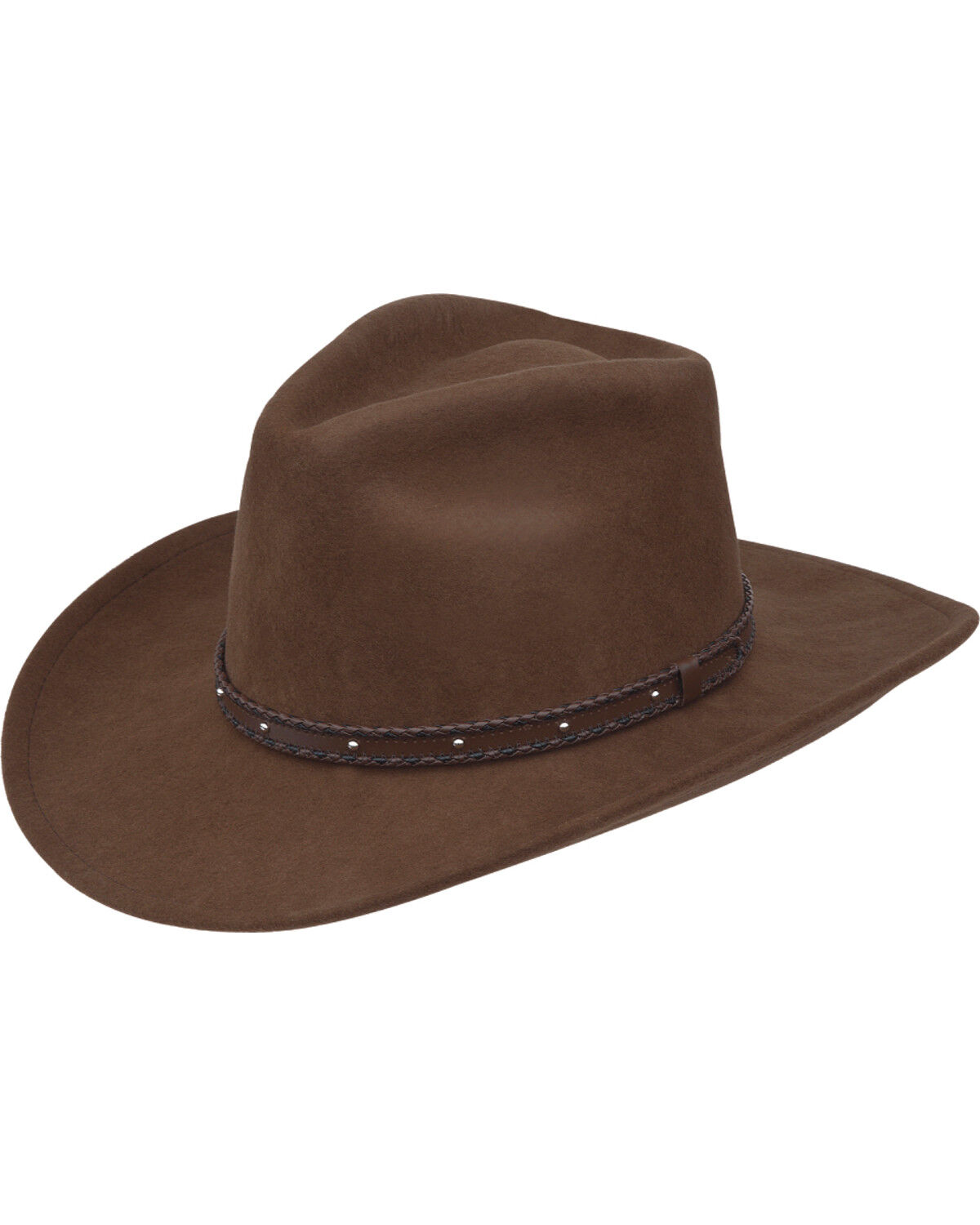 Image #1 - Black Creek Men's Acorn Crushable Western Wool Hat, Brown, hi-res