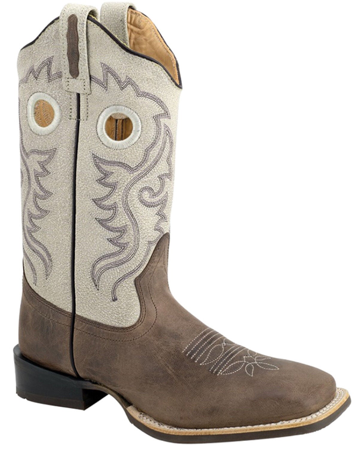 Old West Women's Western Boots - Broad Square Toe, Chocolate, hi-res