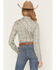Image #4 - Shyanne Women's Paisley Wallpaper Print Long Sleeve Snap Stretch Western Shirt, Cream, hi-res