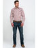 Image #6 - Roper Men's Large Fancy Plaid Long Sleeve Western Shirt , Red, hi-res