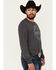 Wrangler Men's Charcoal Legendary Motorcycle Logo Graphic Long Sleeve T-Shirt  , Charcoal, hi-res