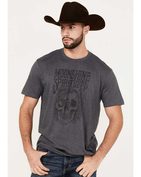 Image #1 - Moonshine Spirit Men's Drink Cheap Short Sleeve Graphic T-Shirt , Charcoal, hi-res