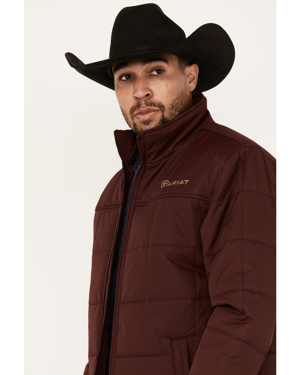 Image #2 - Ariat Men's Crius Solid Insulated Concealed Carry Jacket - Tall, Burgundy, hi-res