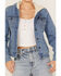Wrangler Women's Medium Wash Sherpa Lined Denim Jacket, Indigo, hi-res