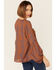 Image #3 - Saints & Hearts Snake Print Tie Front Blouse, Rust Copper, hi-res