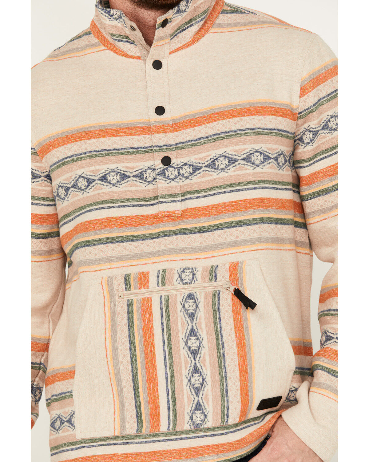 Image #3 - Rock & Roll Denim Men's Southwestern Striped Pullover, Natural, hi-res