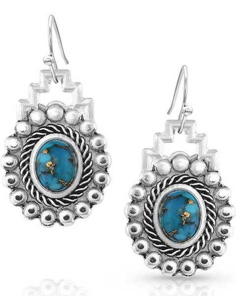 Montana Silversmiths Blue Spring Turquoise Earrings, Silver, hi-res