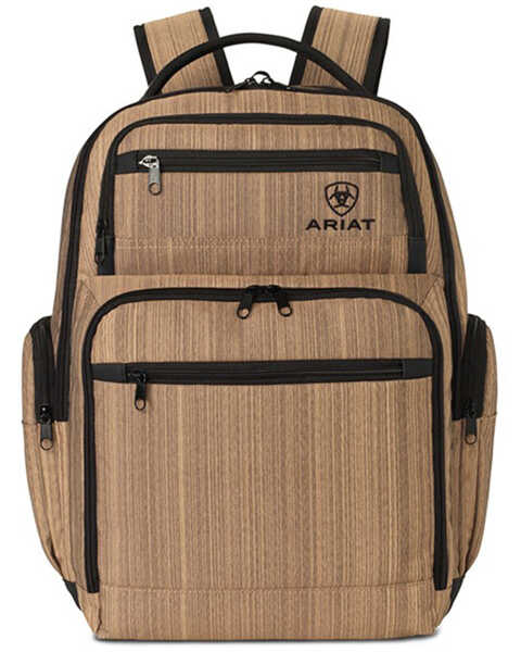 Ariat Canvas Adjustable Strap Backpack, Brown, hi-res