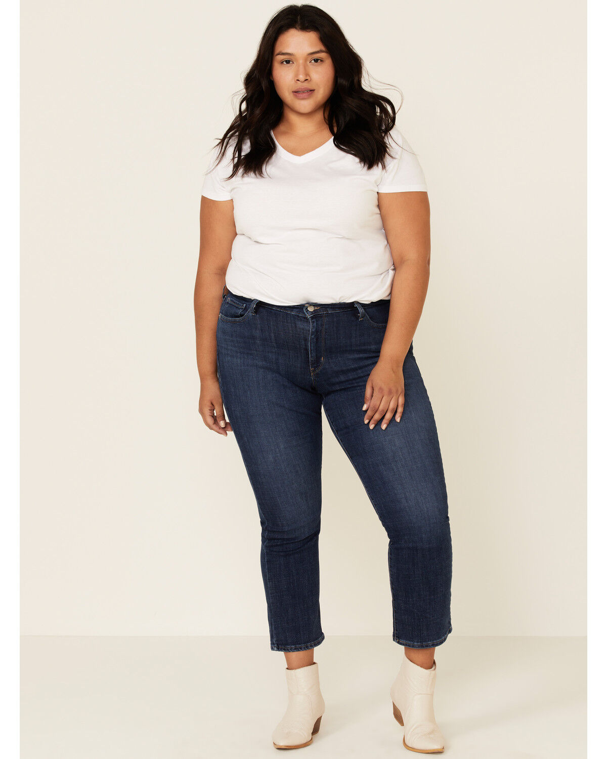 Image #1 - Levi’s Women's 414 Classic Straight Jeans - Plus, Blue, hi-res